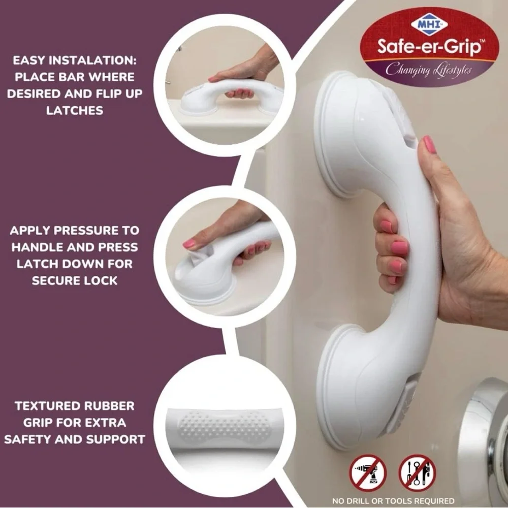 Safe-er-Grip Changing Lifestyles Suction Cup Grab for Bathtubs & Shower